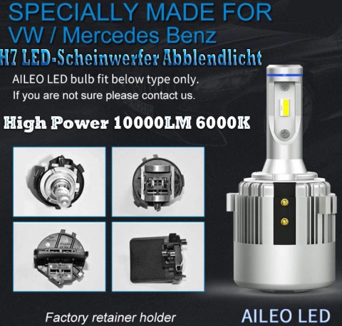 H7 LED High Power 10000LM 6000K VW Benz